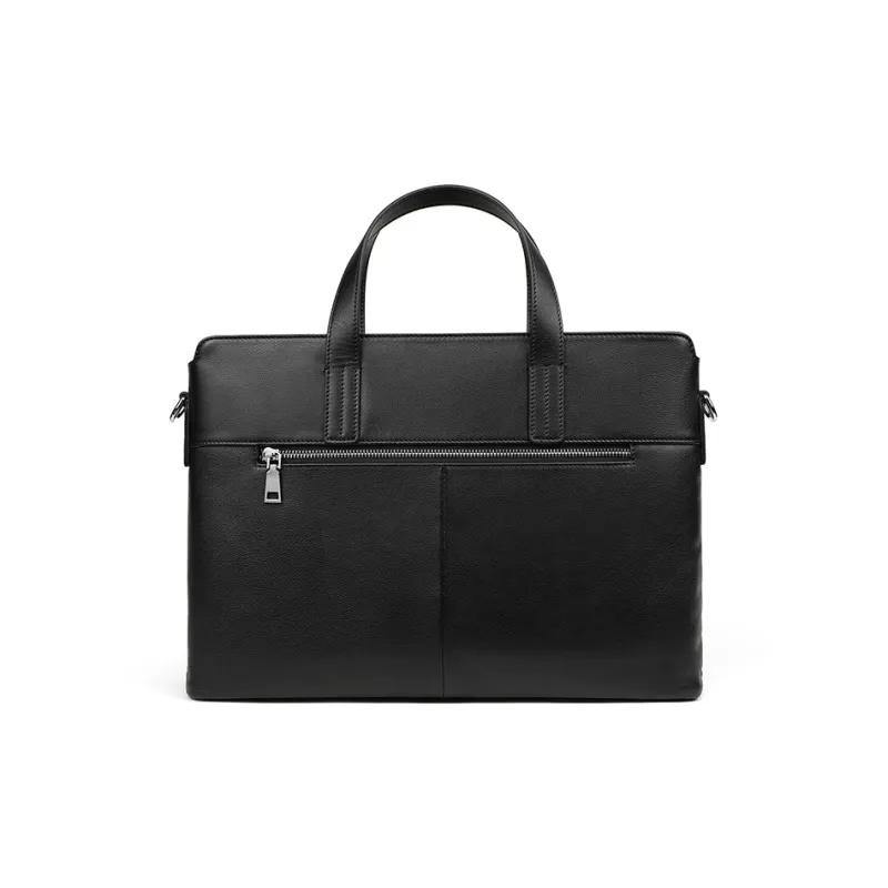 L'ALPINA Top Grain Cow Leather Laptop Bag Handbag Briefcase Large Size Men's Black-2