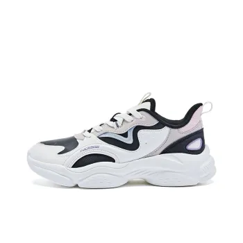 QIAODAN Abrasion Resistant Shock Absorbers Low Top Running Shoes Women's Ivory Cloud Pink
