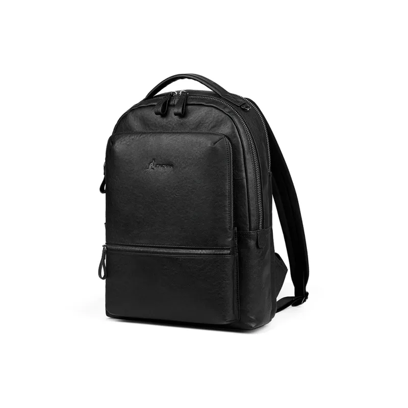L'ALPINA Top Grain Cow Leather Laptop Backpack Large Size Men's Black-0