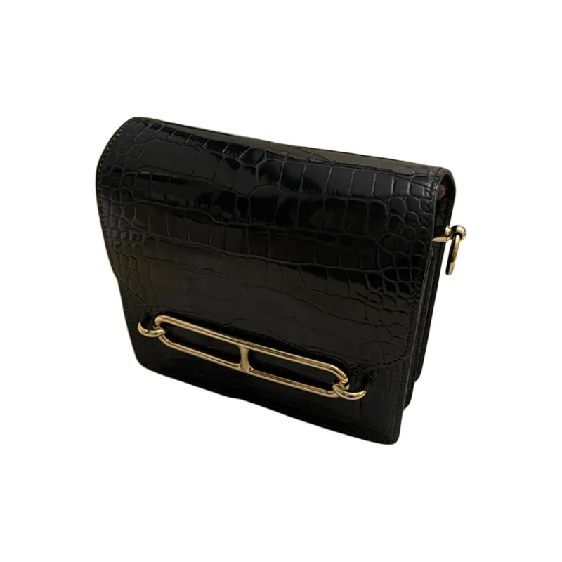HERMES Roulis Crocodile Leather Pig Nose Bag, Crossbody Bag, Shoulder Bag Mini Women's-1