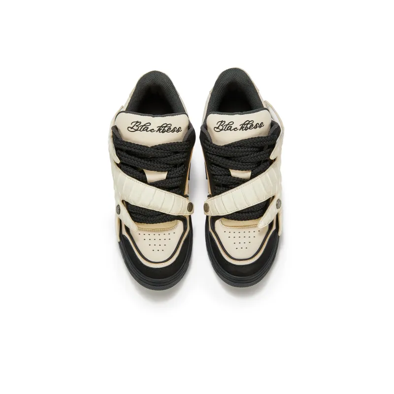 BLACKBESS Height Increasing Wear Resistant Slip Resistant Low Top Skateboard Shoes Unisex Black-2