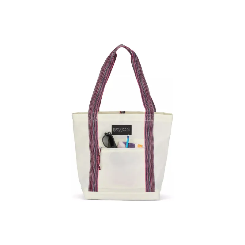 JanSport Recycled Polyester Tote Bag Shopping Bag Handbag Shoulder Bag Unisex White Multicolor-1