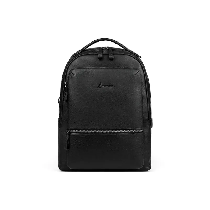 L'ALPINA Top Grain Cow Leather Laptop Backpack Large Size Men's Black-1