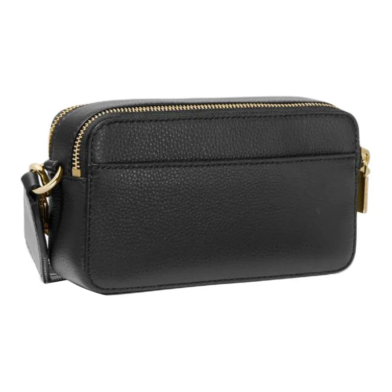 MICHAEL KORS Jet Set Pebbled Leather Camera Bag, Shoulder Bag, Crossbody Bag Trumpets Women's Black-3