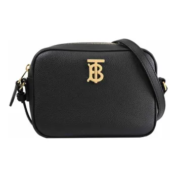 Burberry Litchi Grain Cow Leather Camera Bag Shoulder Bag Crossbody Bag Women's Black