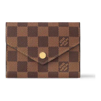 LOUIS VUITTON Wallet Victorine Damier Ebene Rose Ballerine