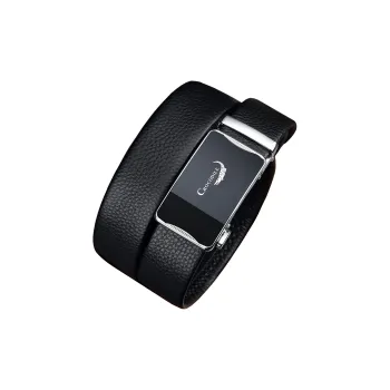 Crocodile Fashion Litchi Grain Pants Belt With Automatic Buckle Top Grain Cow Leather Genuine Leather Belt Men's 3.6cm