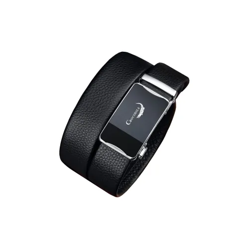 Crocodile Fashion Litchi Grain knitted-motif Belt With Automatic Buckle Top Grain Cow Leather Genuine Leather Belt Men's 3.6cm