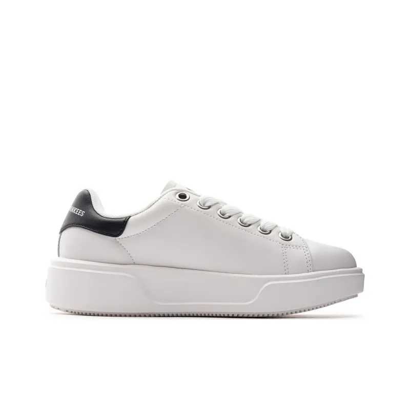 MLB Chunky Classic Varsity New YorkYankees Cushioning Wear Resistant Low Top Skateboard Shoes Unisex White Black-1
