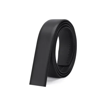 BISON DENIM Wear-Resistant Durable Cow Split Leather Automatic Buckle Belt Body Men's Black Width 3.5cm