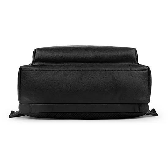 L'ALPINA Top Grain Cow Leather Laptop Backpack Large Size Men's Black-4