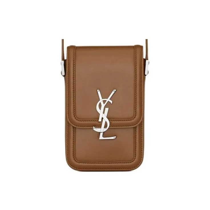 SAINT LAURENT SOLFERINO Cow Leather Crossbody Bag, Shoulder Bag Men's Fox Color-0