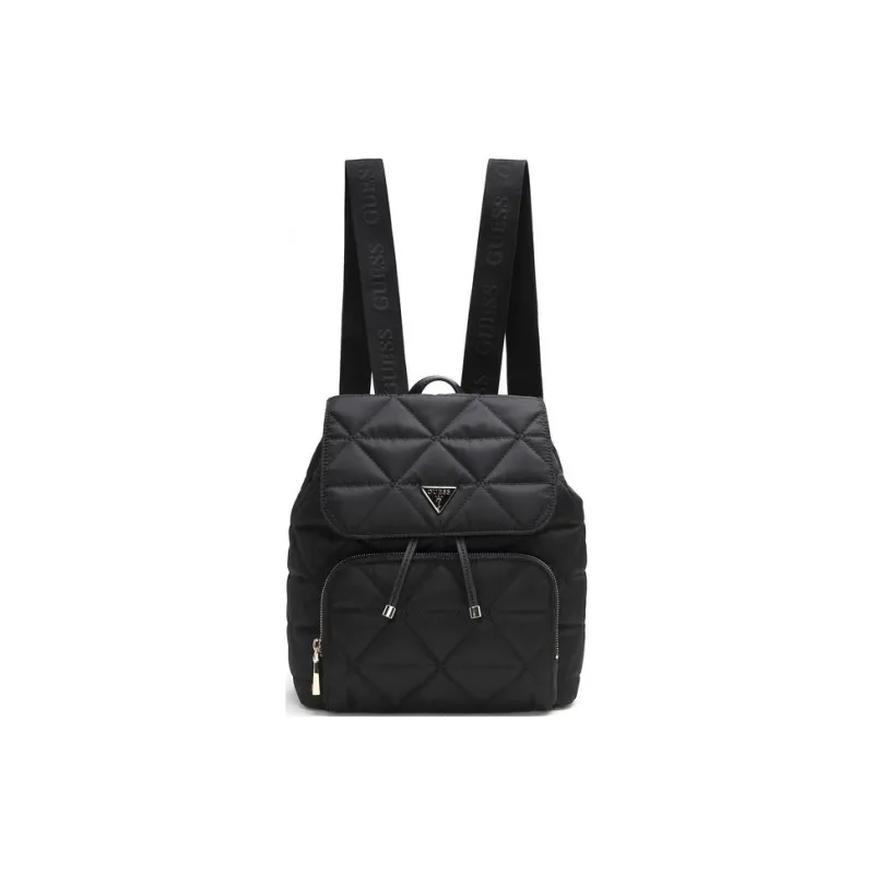 GUESS Artificial Leather Backpack Medium Size Women's Black-0