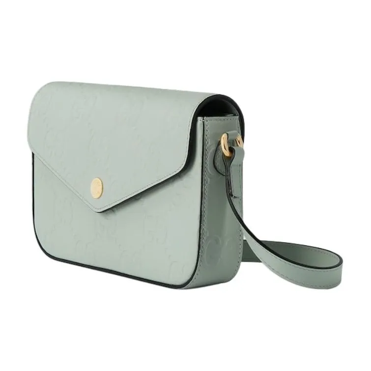 GUCCI Leather Crossbody Bag Shoulder Bag Women's Light Green-2