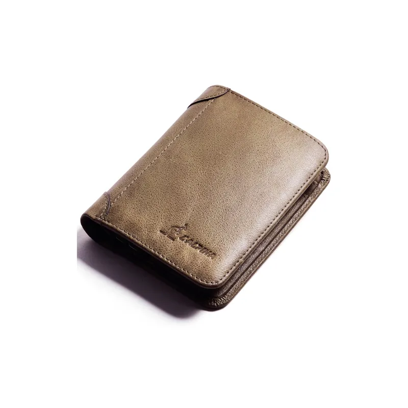L'ALPINA Cow Leather Wallet Regular Men's Coffee/Yellow Brown-3