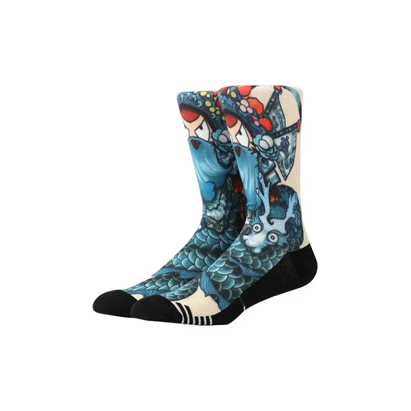 LEEME.ME Basketball Socks Men's 1 Pack Playful Green Dragon-0