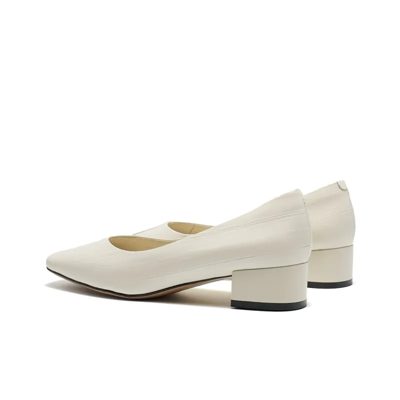 ST&SAT High Heel Leather Shoes, Low Toe Single Shoes Chunky Heel Women's Black 2024 Spring Summer New Arrival-8