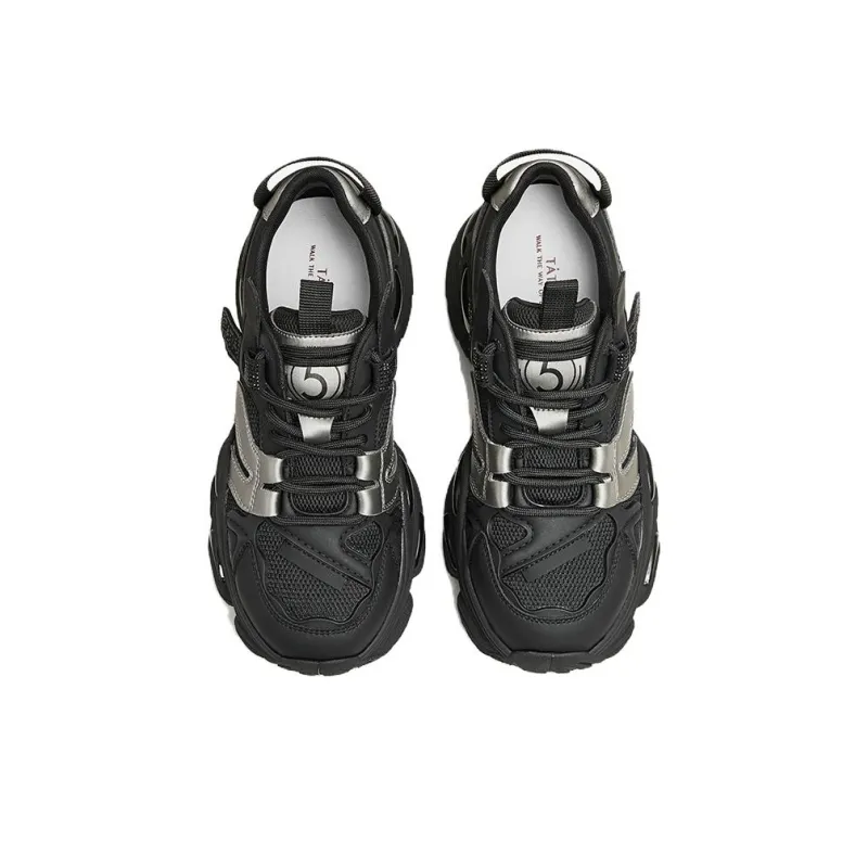 TATA Chunky Sneakers Women's Low Top Solid Color-10