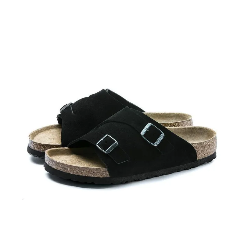 Birkenstock Zrich Soft Footbed Suede Leather Narrow Fit Sandals 'Black'-2
