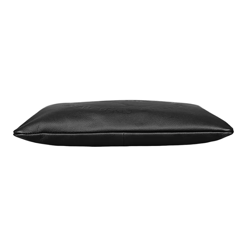 COW Top Grain Cow Leather Clutch Tubas Men's Black-2