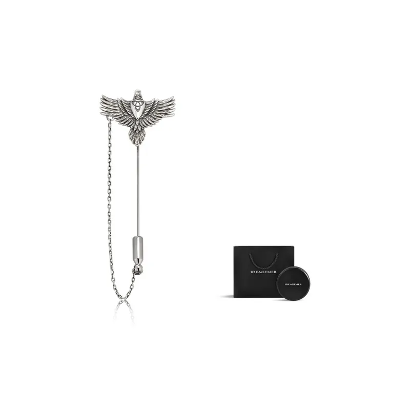 IDEAGEMER 925 Sterling Silver Brooches Men's-8
