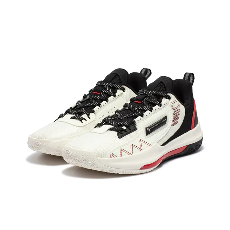 361° DVD Team Cushioning Anti Slip And Wear Resistant Low Top Basketball Shoes Men's White Red-2