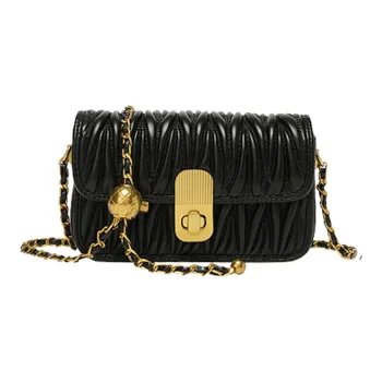 VANDEE Microfiber Synthetic Leather Shoulder Bag Crossbody Bag Small Size Women's Black