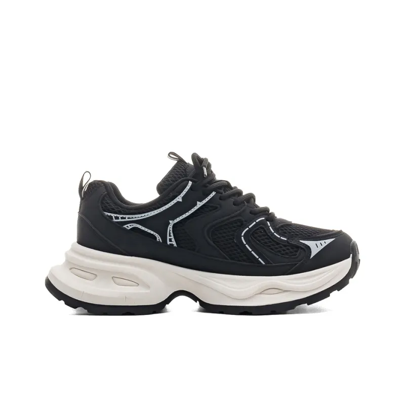 Warrior Warrior Wear Resistant Slip Resistant Low Top Chunky Sneakers Women's Beige Black-1