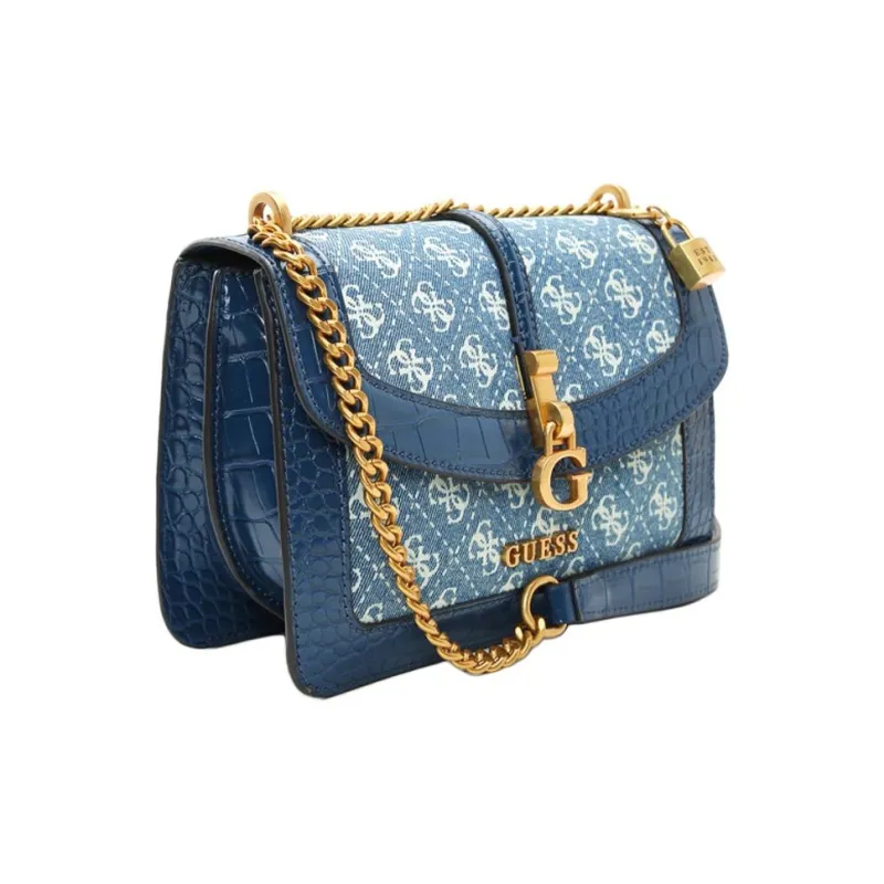 GUESS Artificial Leather Shoulder Bag Women's Blue-1