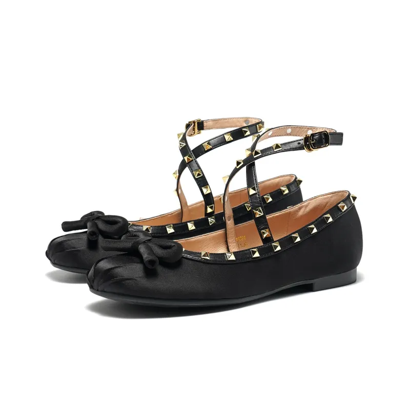 ST&SAT Light Mouth Single Shoe Low Heel Women's Black-2