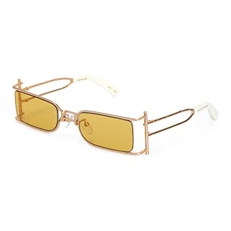 Feng Chen Wang Rectangular Sunglasses Unisex Gold