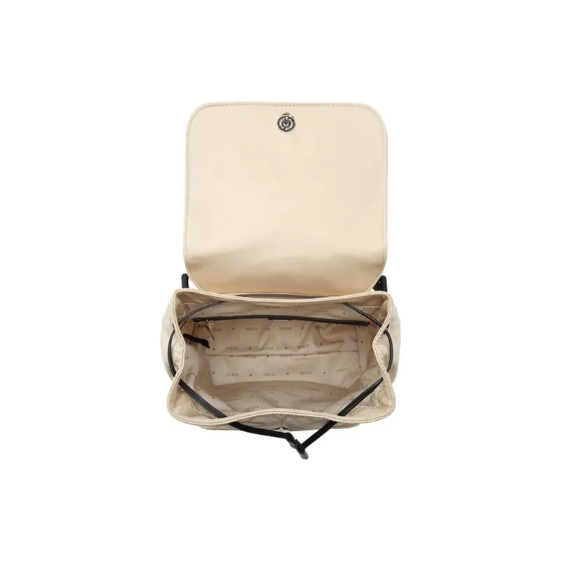 GUESS Artificial Leather Backpack Medium Size Women's Beige-2