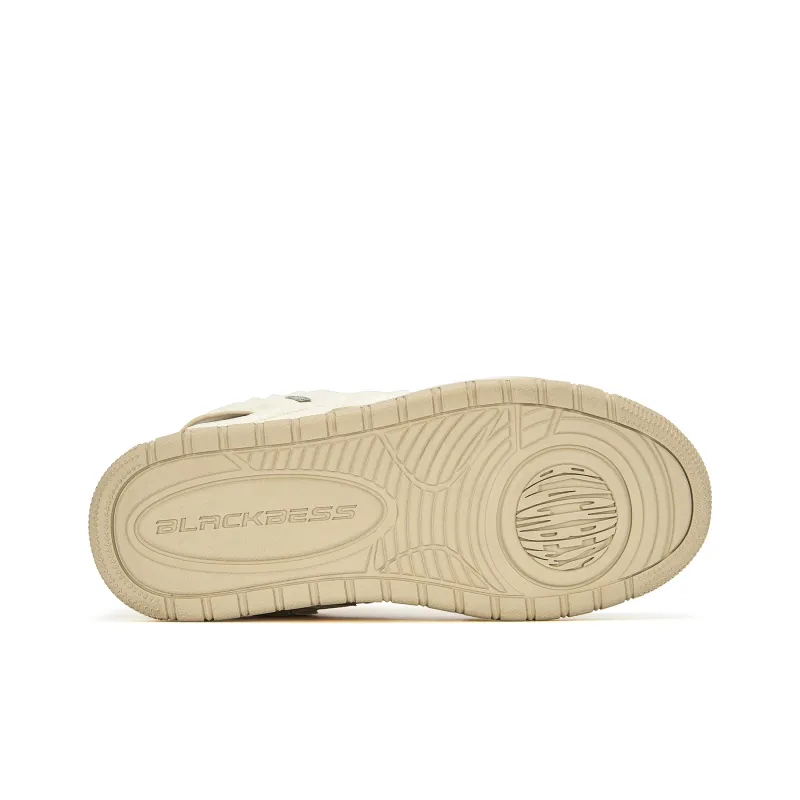 BLACKBESS Anti Slip And Wear Resistant Height Increasing Low Top Skateboard Shoes Unisex Beige-4