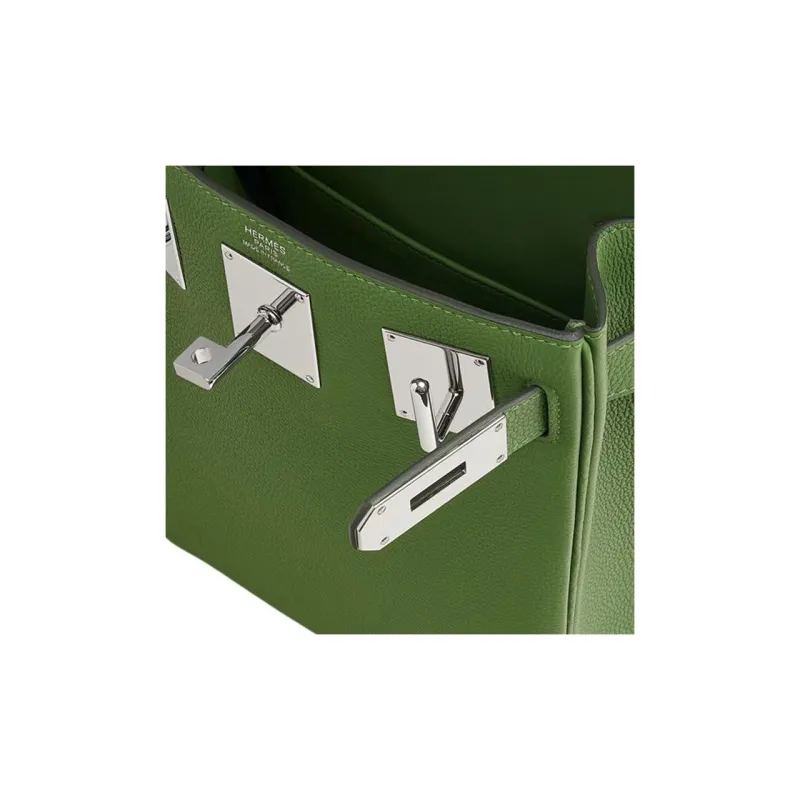 HERMES Hac A Dos Togo Calfskin Shoulder Bag Crossbody Bag Small Size Unisex A8 Yuka Ribbon Green-3