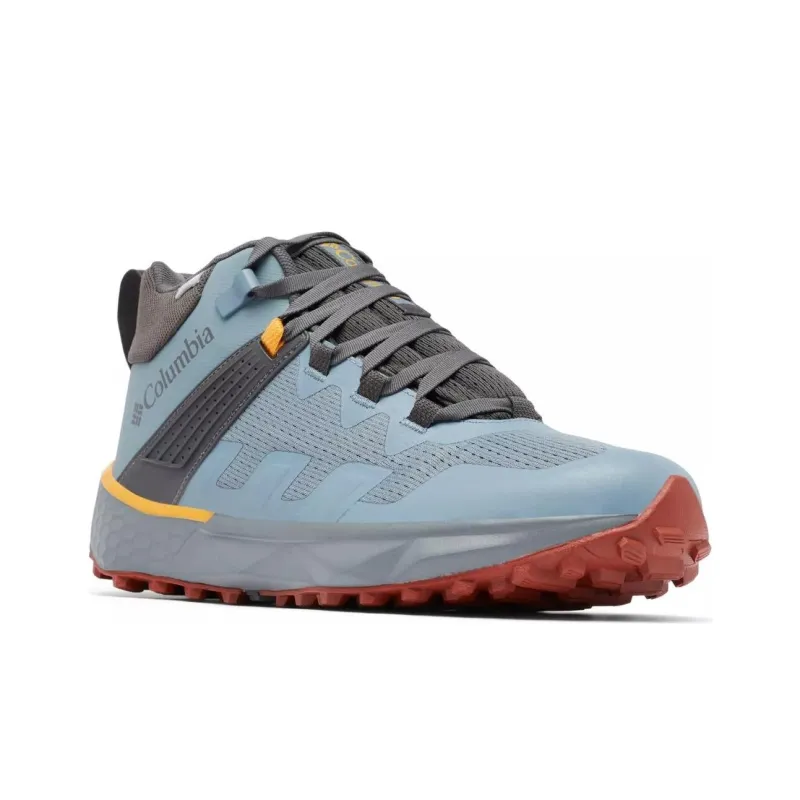 Columbia FACET 75 Cushioning, Wear Resistant Mid Top Mountaineering & Hiking Shoes Men's Blue Gray Yellow-2