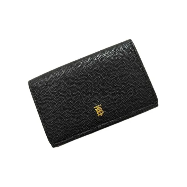 Burberry Leather Wallet Mini Women's Black-0