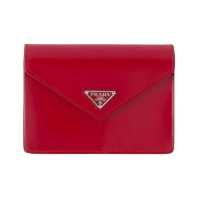 PRADA Leather Storage Bag Unisex Scarlet-0