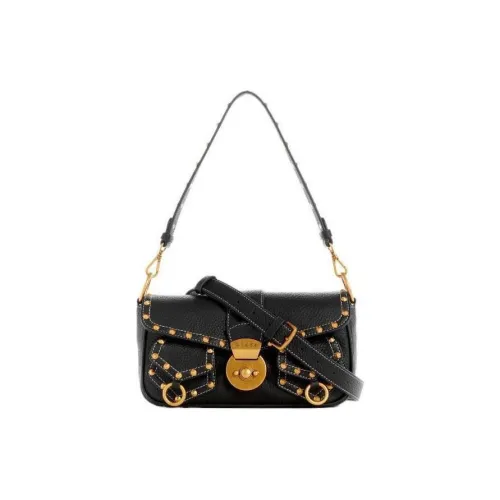 GUESS Artificial Leather Shoulder Bag Medium Size Women's Black