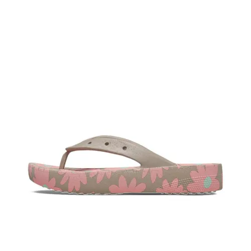 Crocs Flip Flops Low Heel Women's Light Brown Pink