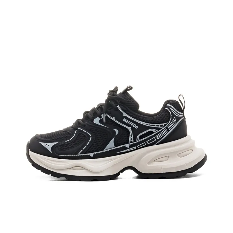 Warrior Warrior Wear Resistant Slip Resistant Low Top Chunky Sneakers Women's Beige Black-0