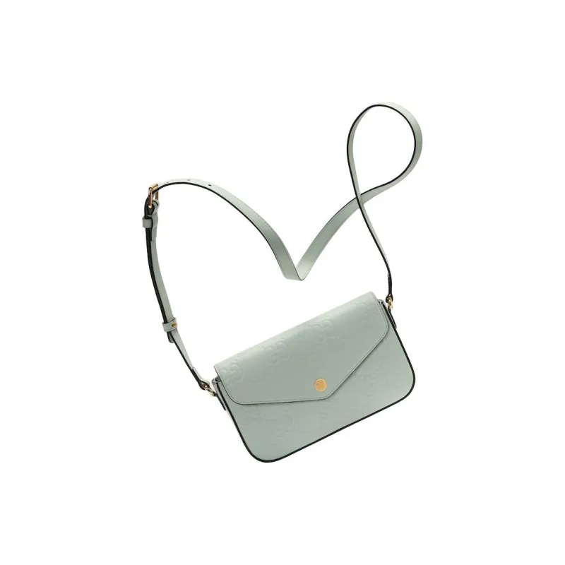 GUCCI Leather Crossbody Bag Shoulder Bag Women's Light Green-1