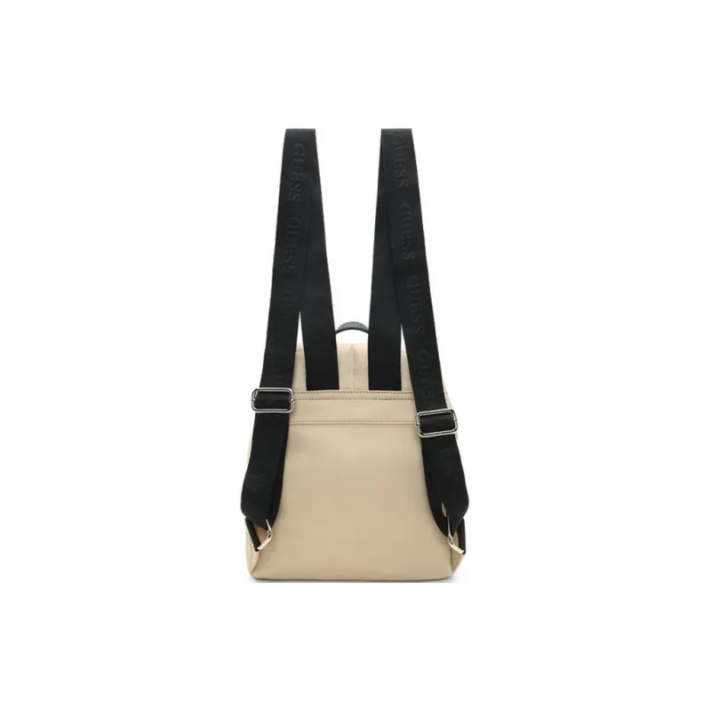 GUESS Artificial Leather Backpack Medium Size Women's Beige-1