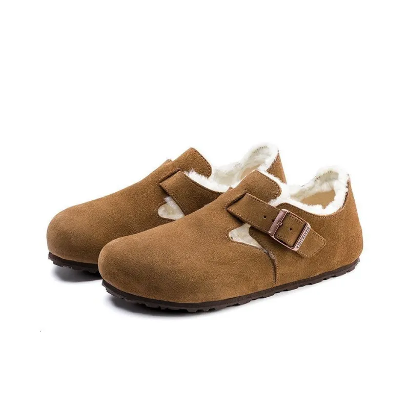 Birkenstock London Shearling Suede Leather 'Shearling Tea''-2
