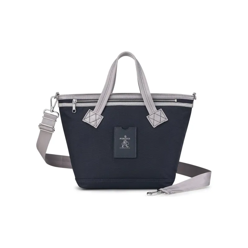 PORTER Nylon Tote Bag Shopping Bag Shoulder Bag Crossbody Bag Handbag Medium Size Unisex Purple Rose Grey Dark Blue-0