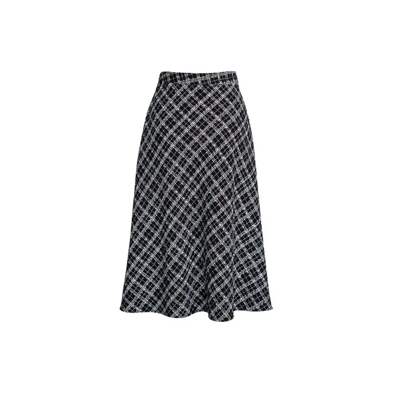 ROEYSHOUSE Casual Long Skirts Women's Plaid-1