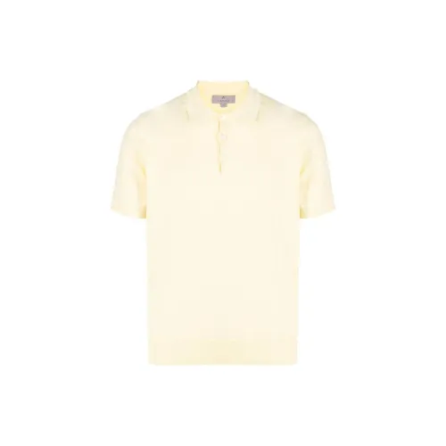 Canali Polo Shirts Men Banana Yellow