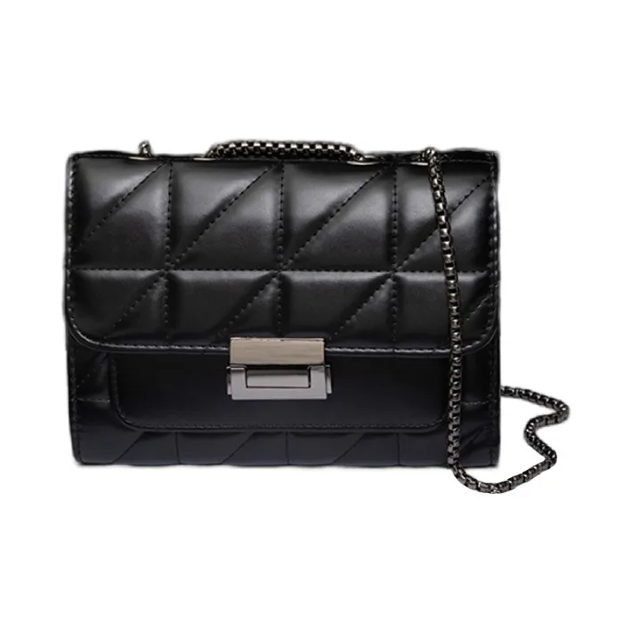 BRINCH PU Small Square Bag Shoulder Bag, Crossbody Bag Unisex Black-1