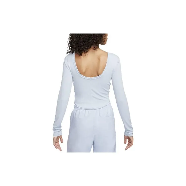Nike Sportswear Chill Knit Women's Tight Scoop-Back Long-Sleeve Mini-Rib Top-1