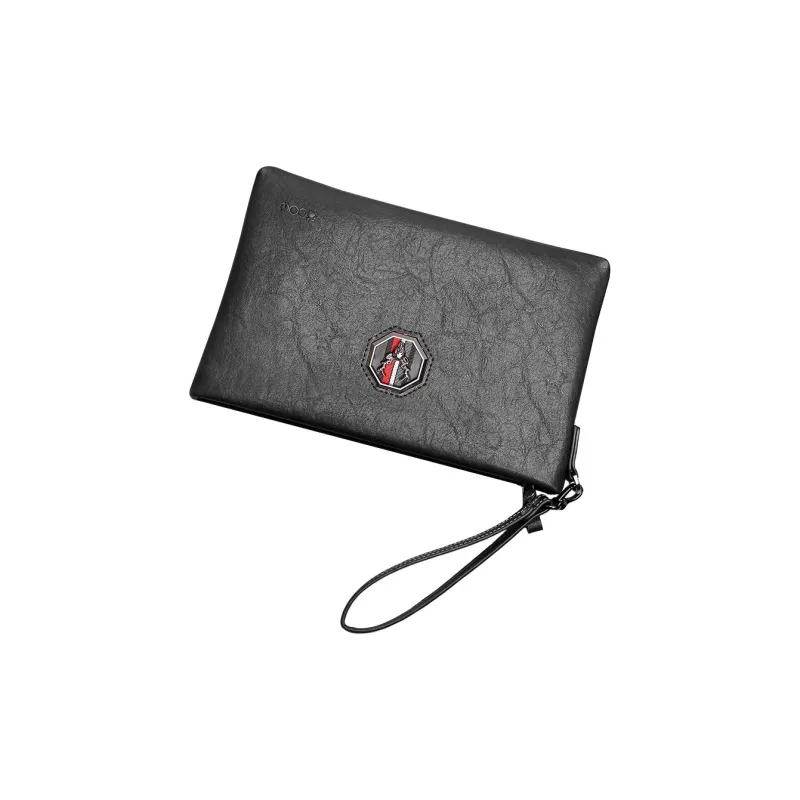 COW Microfiber Synthetic Leather Clutch Tubas Men's Black-4