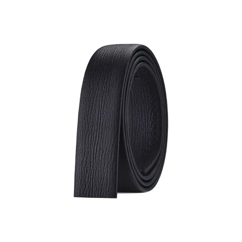 BISON DENIM Fashion Minimalist Style, Wear Resistant Top Grain Cow Leather Belts Men's Black Width 3.5cm